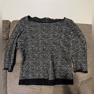 Moth by Anthropologie speckled chenille crop sleeve sweater top